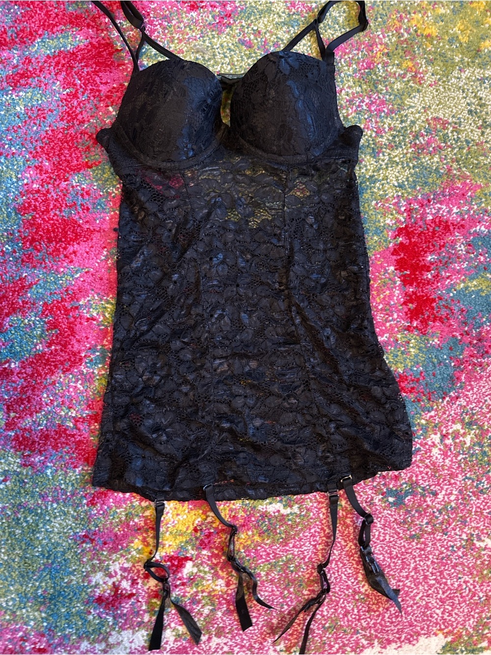 Black Lace Garter Slip - Women's Intimates